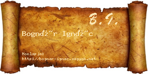 Bognár Ignác névjegykártya